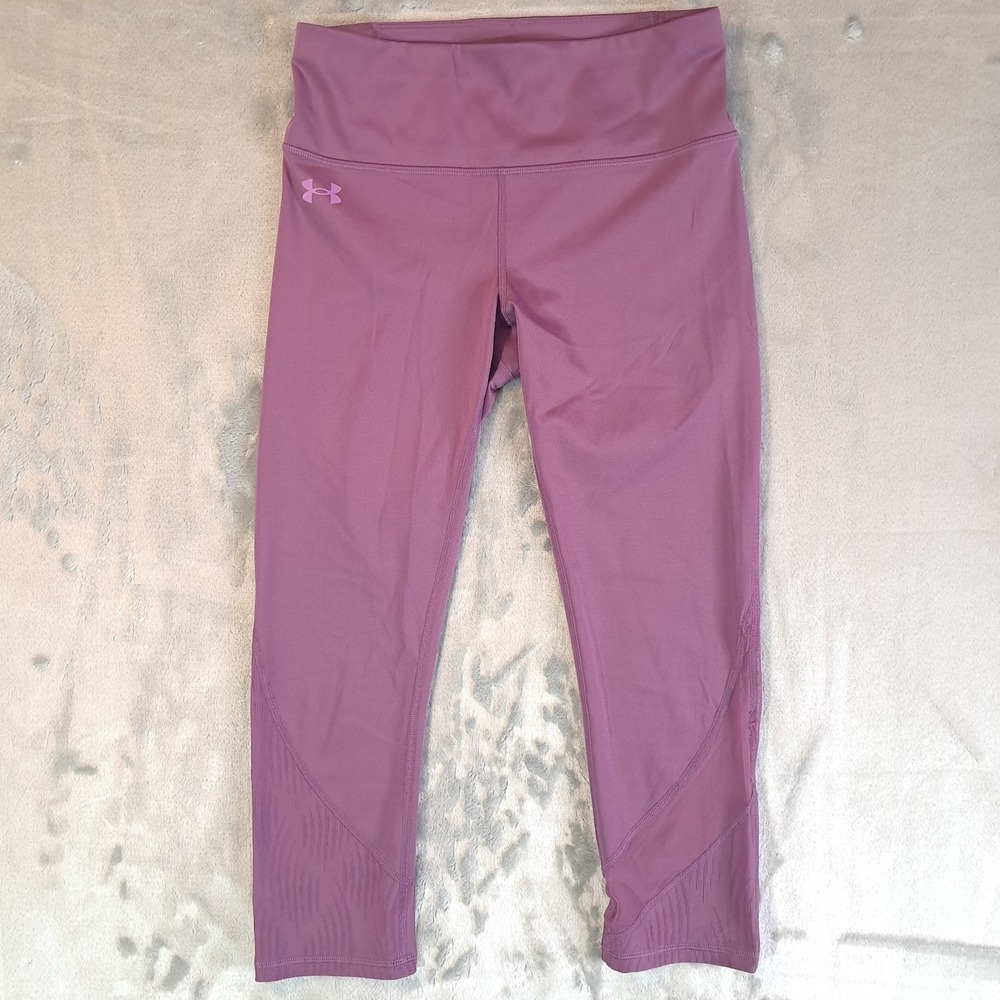 Under Armour HeatGear Fitted‎ Asymmetric Mesh Ankle Leggings Mauve Size M